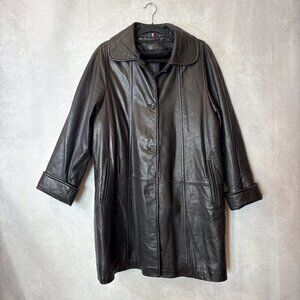 Knoles & Carter Womens Leather Coat Lambskin Italian Luxe Black Size M